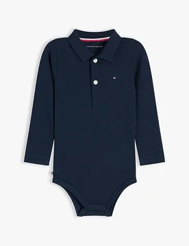 Body blu modello polo a maniche lunghe in cotone stretch - Tommy hilfiger - FashionsVida