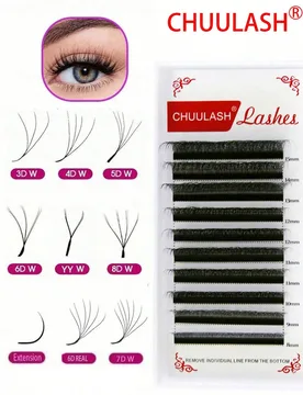 Bandejas CHUULASH YY/3D/4D/5D/6D/7D/8D/6D Real/Extensiones de pestañas 8D R/U-YY/3D Marrón/4D Marrón/5D Marrón Extensiones de pestañas naturales - Shein - FashionsVida
