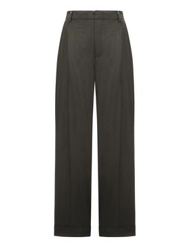 Pantaloni Watson In Popeline Con Pieghe