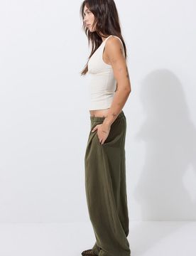 Barrel-Hose aus Lyocell Khaki M