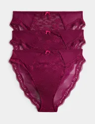 Pk Jasmine Lace High Waisted High Leg Knickers Dark Raspberry female