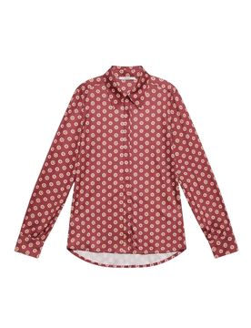 Camicie donna - camicia micro print - bordeaux