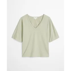 Camiseta de mujer suelta con mangas recortadas