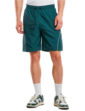Pantaloni Corti Sportivi Piped Panel Bottle Green 4XL - Urban classics - FashionsVida