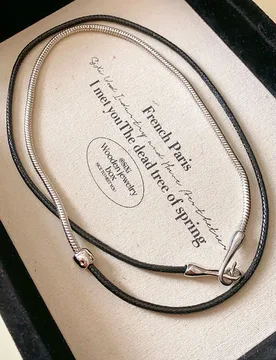 Punk Leather Cord Splicing, Irregular Layered Design, Cool Girl Style Genuine Black Leather Cord & Snake Chain Necklace for Wome - Aliexpress - FashionsVida