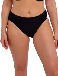 Beach Waves Textured High Leg Bikini Bottoms Black female