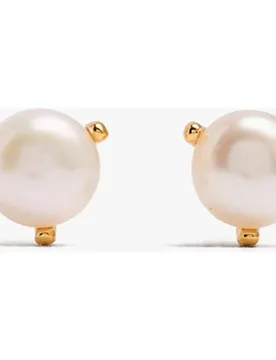 Pendientes de plata de ley con baño de oro de 18 k con perlas decorativas - Parfois - FashionsVida