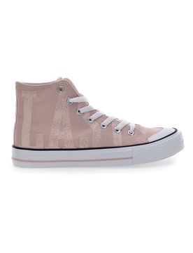 Sneakers alte 2127 in tela rosa con suola bianca 40