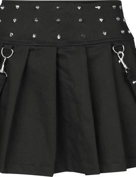 Gothic Kurzer Rock - Lorena Skirt - XS bis XXL - für Damen - Größe XS - schwarz - Frauen - female