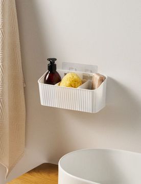 Organizer scanalato per doccia - bianco