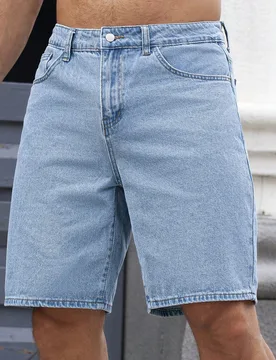 Pantalones cortos holgados de mezclilla desgastados para hombres - Shein - FashionsVida