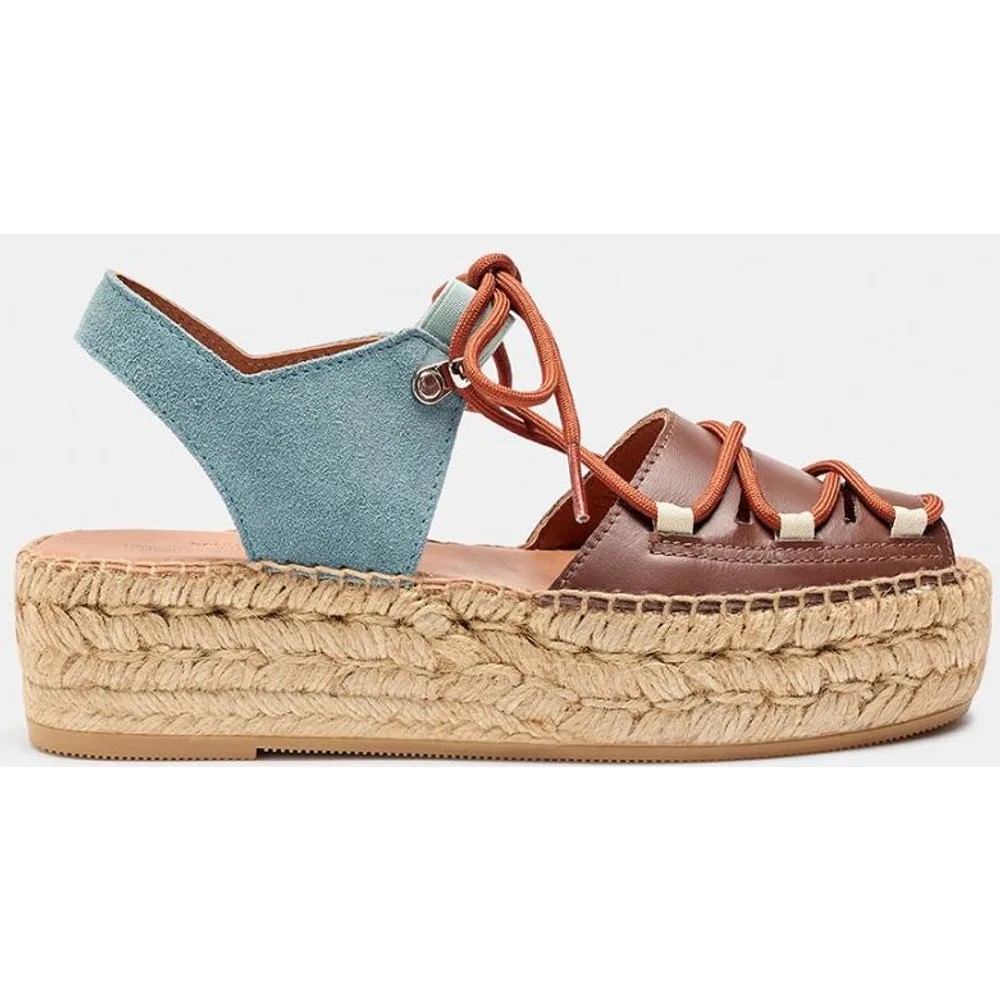 Alpargatas de plataforma de mujer destalonadas con cordones - Naguisa - FashionsVida