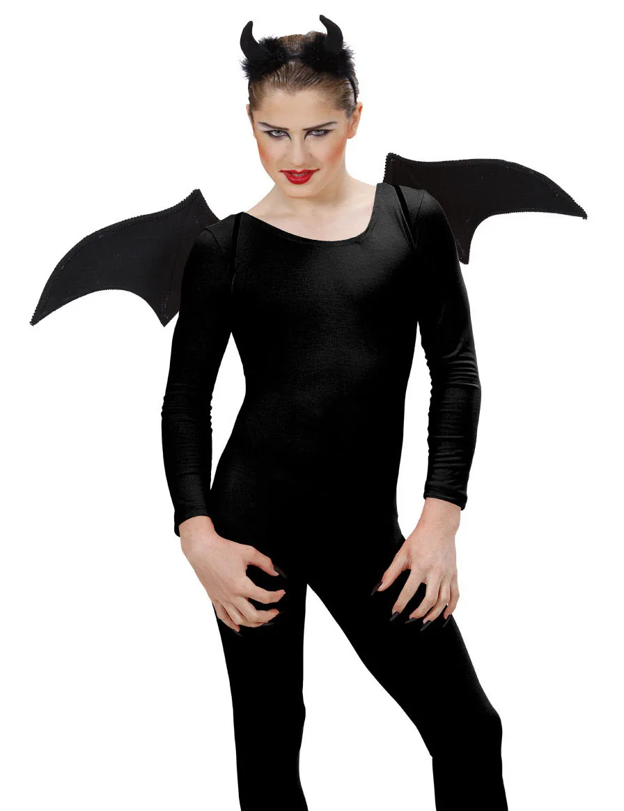 Teufelsflügel und Teufelshörner Todesengel-Accessoire-Set 2-teilig schwarz - Widmann - FashionsVida