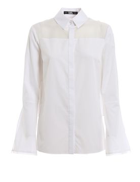 Camicia in cotone con pannello trasparente