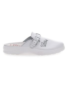 Ciabatte da Lavoro Bianche In Pelle 8015 43