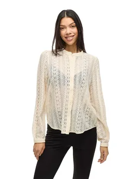 Blusa A Maniche Lunghe Chikka Lace Birch 2XL
