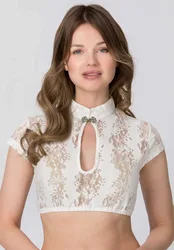 Dirndlbluse Carole (creme, Gr. 48) von für Damen, Dirndlblusen, 60% Baumwolle, 40% Polyamid