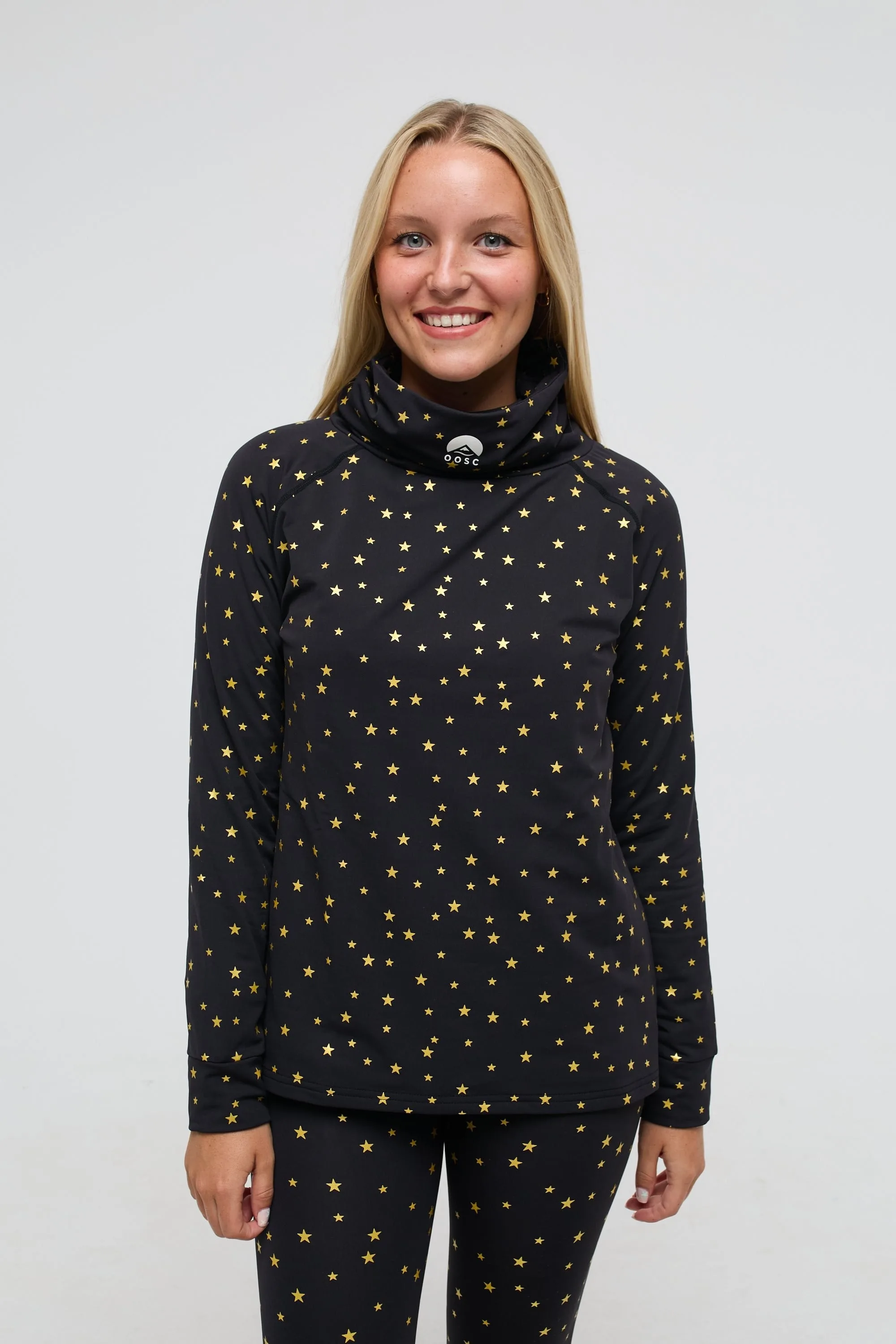 Shining Star Womens High Neck Baselayer Top - Oosc - FashionsVida