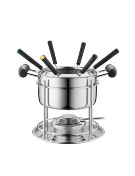 Fondueset, Edelstahl - silber