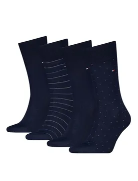 Pack Assorted Cotton Rich Socks Gift Tin Navy male - Tommy hilfiger - FashionsVida