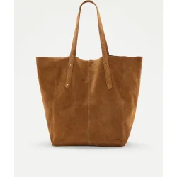 Bolso shopper de piel con flecos