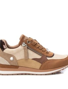 Para mujer. 17150306-CAMEL Zapatillas 171503 (37), Plano, Cordones, Cremallera, Casual