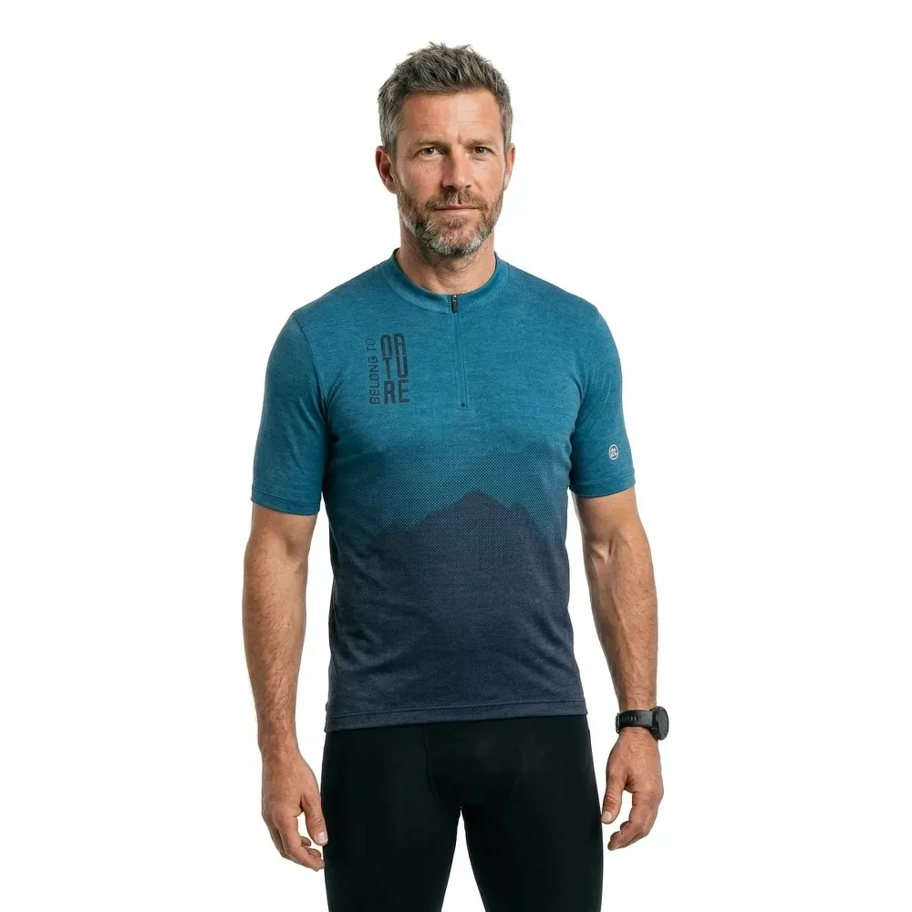 Maglia Da Enduro A Maniche Corte Dolomiti Blue - Bicycle Line - FashionsVida