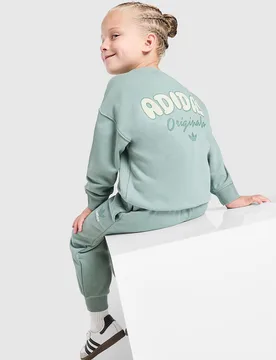 Bubble Crew Trainingsanzug Kleinkinder, Grün - unisex - Size: 3-4Y - adidas Originals - FashionsVida