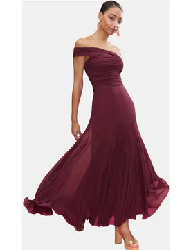 Falda midi de tul con corte godets circular - MIPHAI - FashionsVida