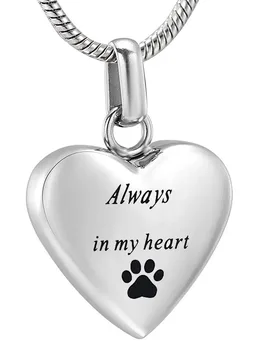 IJD8455 Pet Memorial Jewelry - Always In My Heart Urn Necklace For Ashes With Dog/Cat Paw Print Keepsake Pendant - Engravable - Aliexpress - FashionsVida