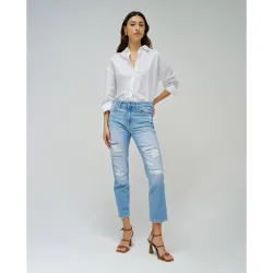 Vaqueros de mujer true cropped slim con rotos