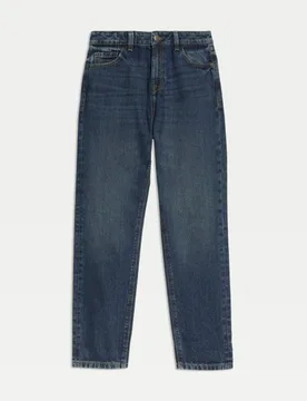 Pure Cotton Relaxed Fit Jeans (6-16 Yrs) Dark Denim male - M&S - FashionsVida
