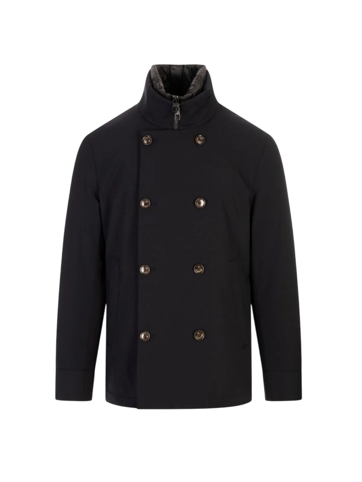 Giacche uomo - giacca doppiopetto uomo imbottito in piuma - blu - Montecore - FashionsVida