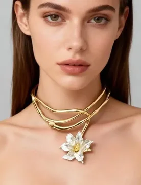 Elegant European Style Wound Line Oil-Drop Flower Metal Necklace for Women's Personality Party Banquet Accessory - Aliexpress - FashionsVida