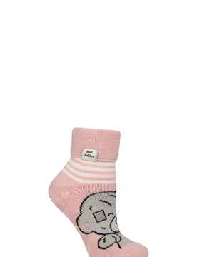 Women's 1 Pair SOCKSHOP 1.6 TOG Lite Me to You Tatty Teddy Thermal Lounge Slipper Socks Dusky Pink 4-8 - Pink - Size: Small - Heat Holders - FashionsVida
