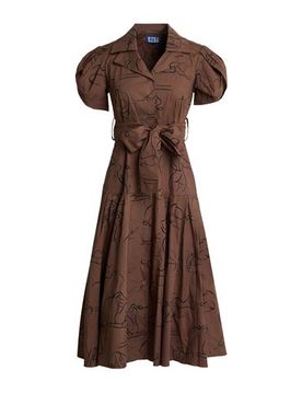 Vestido midi Mujer Marrón chocolate 32,34,36,38,40,42 Mujer