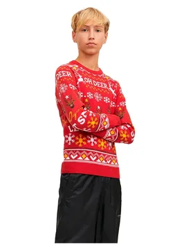 Felpa Jorhoho Knit Red 10 Anni - Jack & jones - FashionsVida