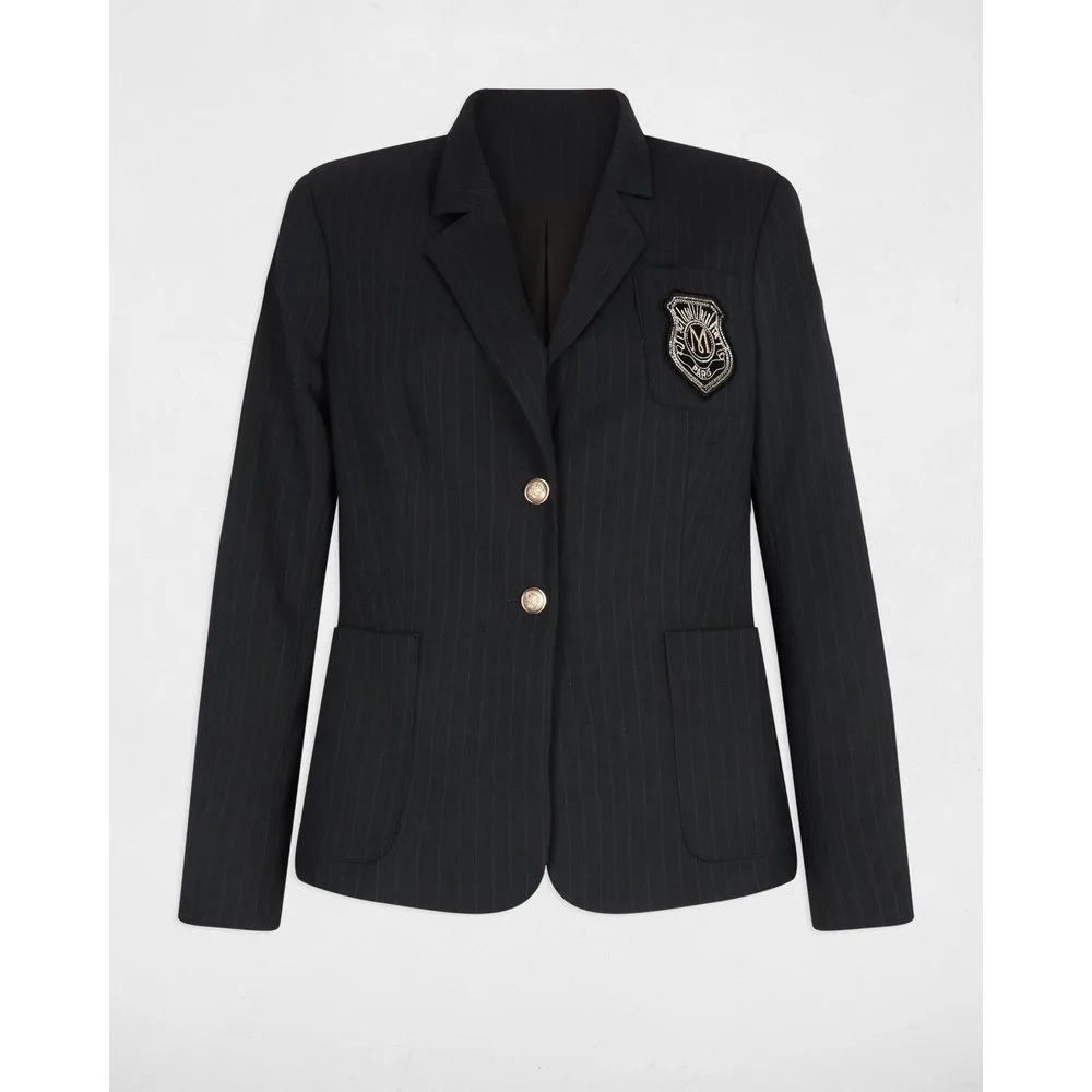 Blazer de mujer recto con parche decorativo - Morgan - FashionsVida