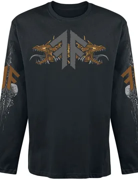 Langarmshirt - Fafner's Gold - S bis M - für Männer - Größe M - schwarz - Lizenziertes Merchandise! - Männer - male - Amon Amarth - FashionsVida