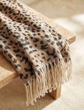 Coperta con frange - marrone dorato