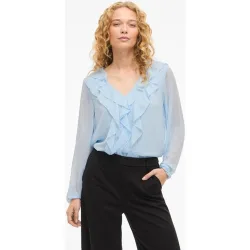Vila - Blusa de mujer con volantes