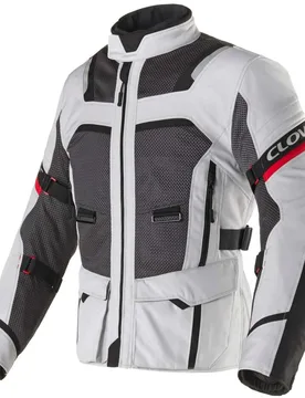Giacca Moto VENTOURING 4 WP Grigio Nero Rosso taglia 2XL - Clover - FashionsVida