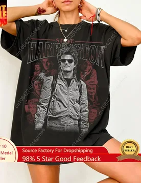 Steve Harrington T-Shirt Unisex Graphic Tee 80s TV Show Shirt Retro Vintage Clothing Fan Gif - Aliexpress - FashionsVida