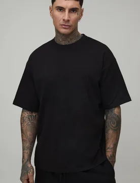 Men's Tall Oversized Essential T-Shirt Black Size X-Large Black XL - boohooMAN - FashionsVida