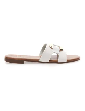 Ciabatte bianche con dettaglio oro PREA1310 40 - MON DIEU - FashionsVida