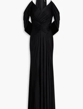 Bernice Draped Satin-Jersey Gown - Huishan Zhang - FashionsVida
