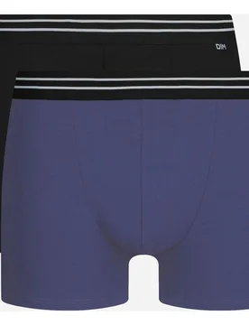 Pack de dos bóxers de algodón elástico Eco con diseño en la cinturilla en varios colores - Dim - FashionsVida