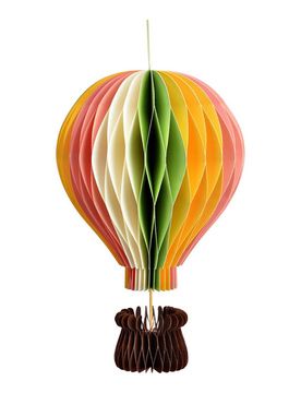 Dekohänger Heißluftballon Wabenoptik 19 cm Papierdeko