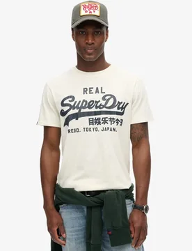 Superdry Herren Vintage T-shirt mit Logo-grafik Creme - Größe: S - 39.99 - FashionsVida