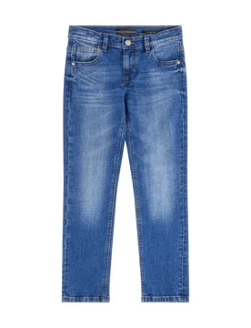Jeans a lavaggio medio stone washed in cotone stretch 8-16 anni - Guess - FashionsVida